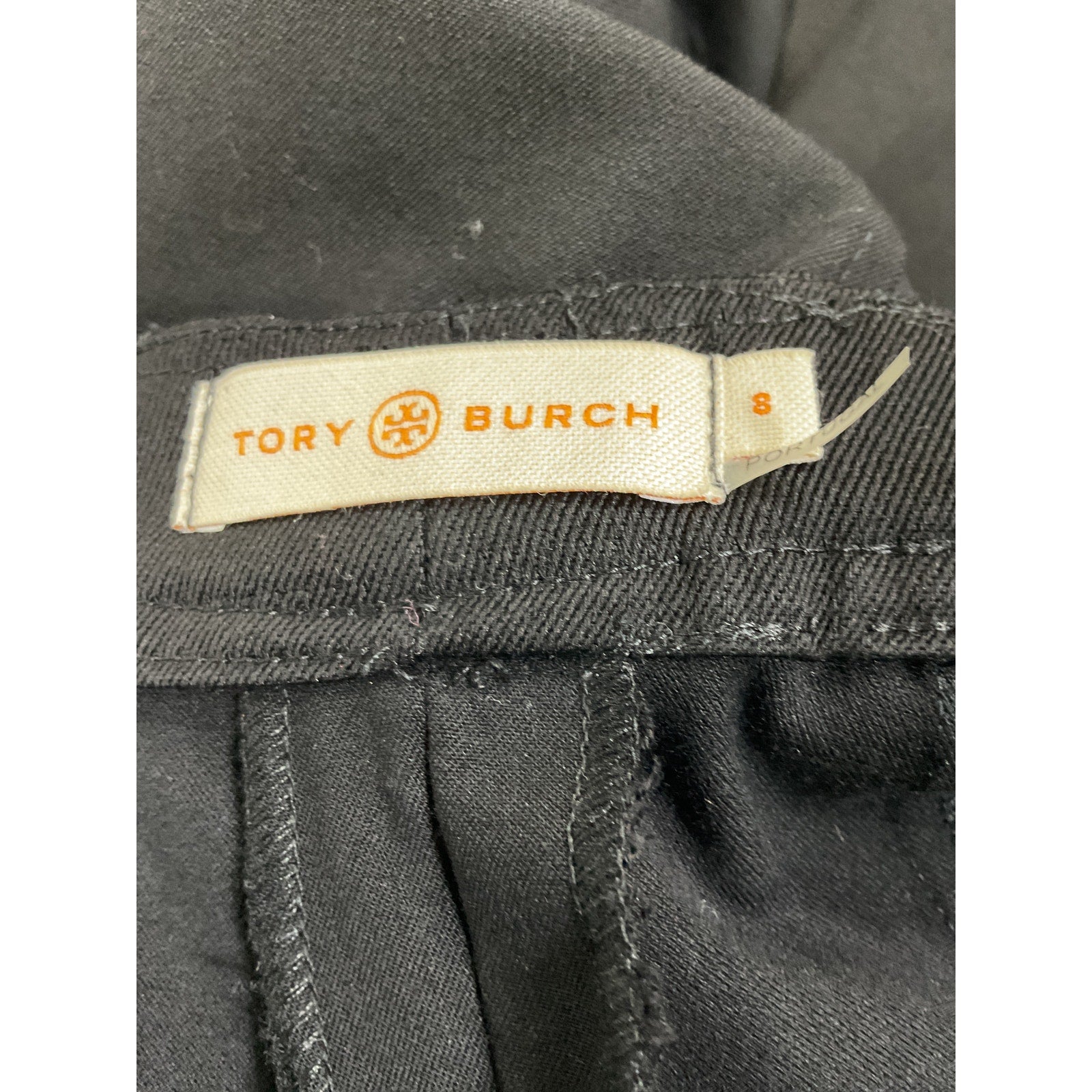 Tory Burch 'Riding' Black Wood Gaberdine Waistband Pant Size 8