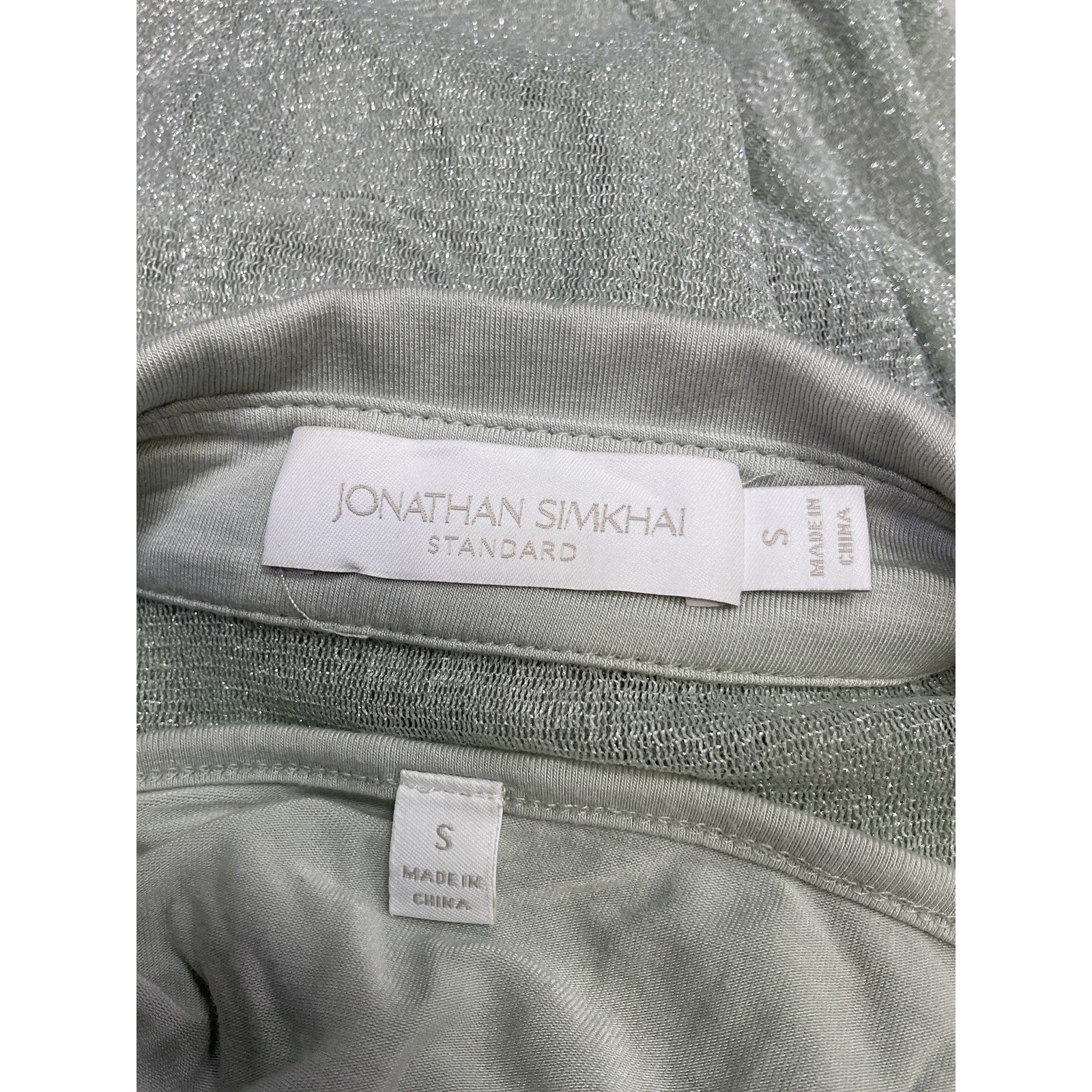 Simkhai 'Tia' Green Nylon With Cami Blouse Size S