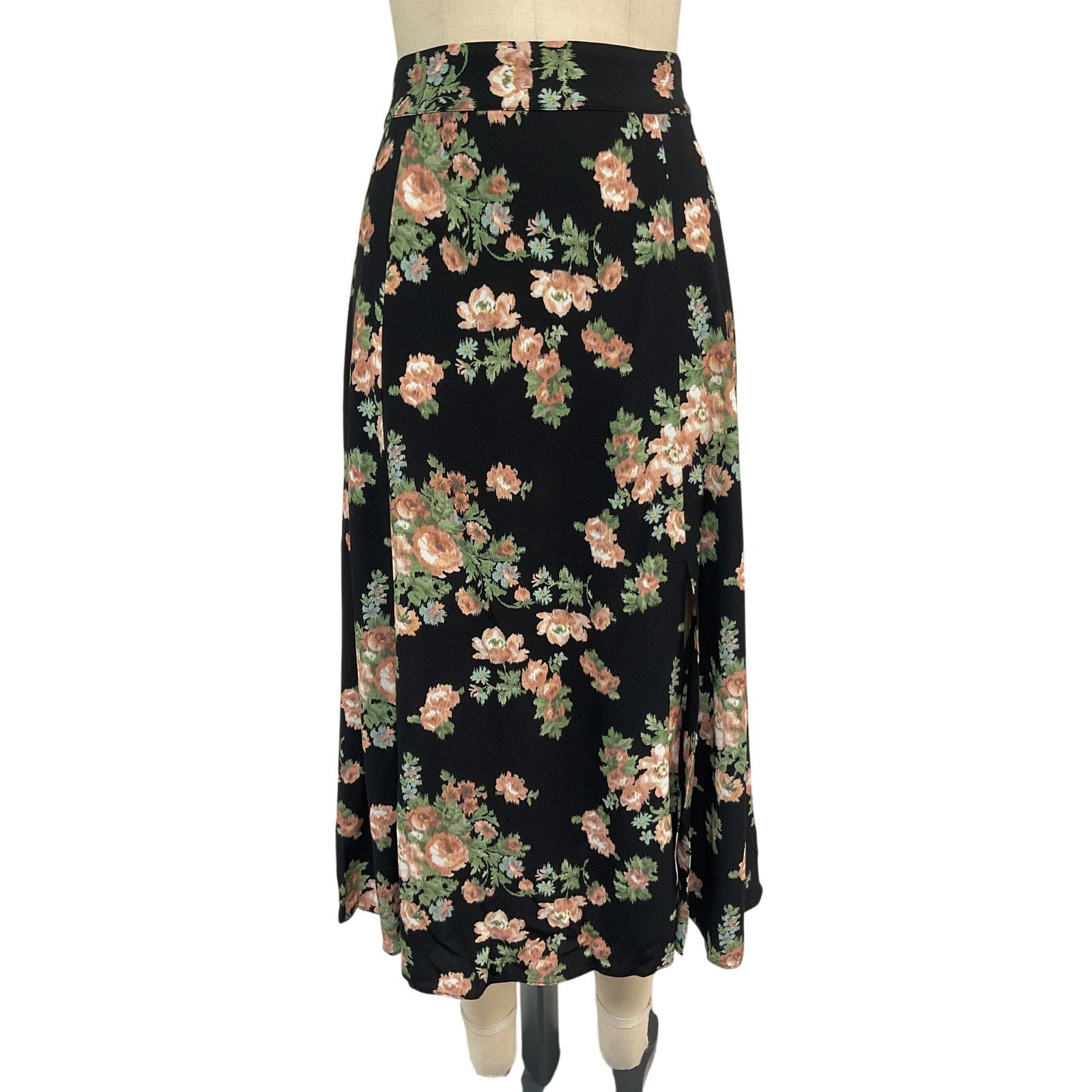 Sézane 'Tabata' Black Viscose Skirt Size 34