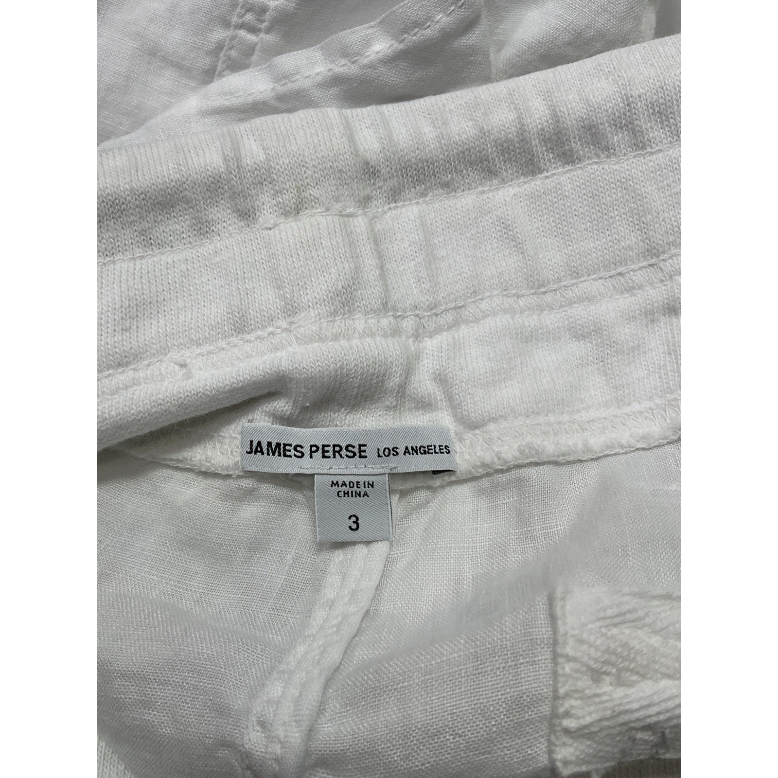 James Perse Cotton White Linen Jersey-Trimmed Linen Shorts Size 2