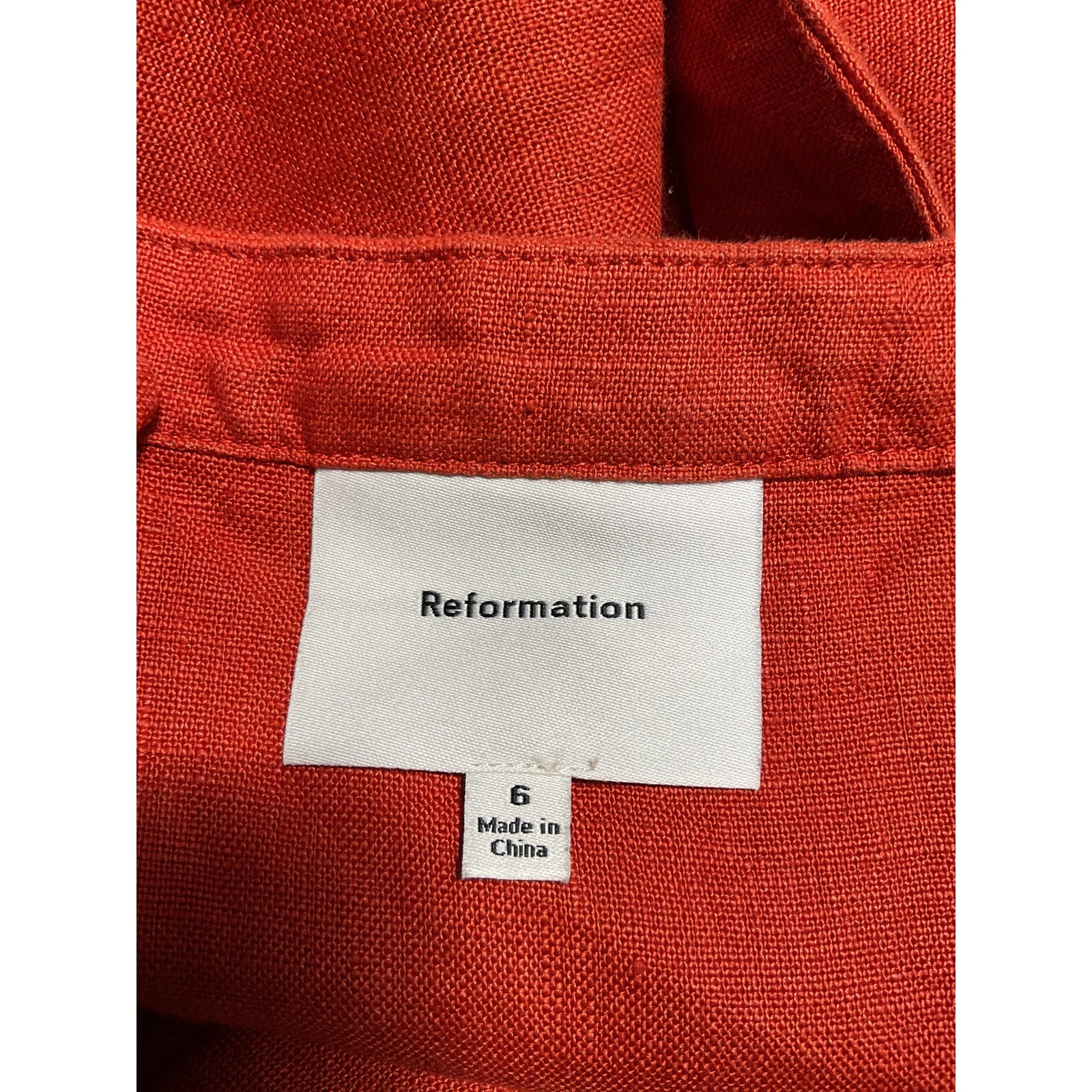Reformation 'Bryson' Orange Viscose Dress Size 6