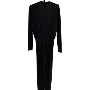 Norma Kamali Sleek Black Shirt Legging Jumpsuit Size S