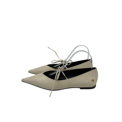 Anine Bing 'Nikki' Cream Leather Flats Size 9