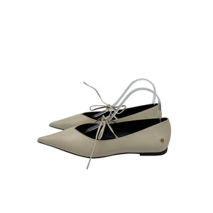 Anine Bing 'Nikki' Cream Leather Flats Size 9