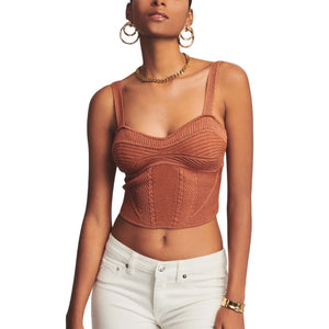 Retrofête Shimmering Brown Lurex Geneva Top Size S