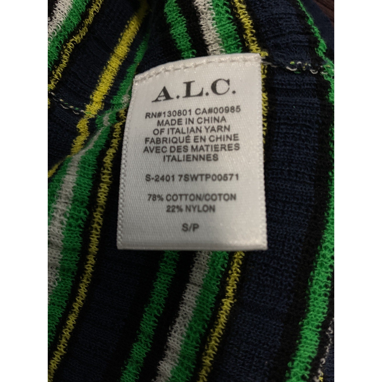 A.L.C. 'Iris' Green Top Size S