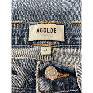 Agolde Distressed Streamline 90s Mid Rise Loose Denim Jeans Size 23