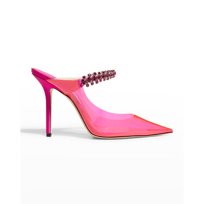 Jimmy Choo Pink PVC & Crystal Pumps - Size 8