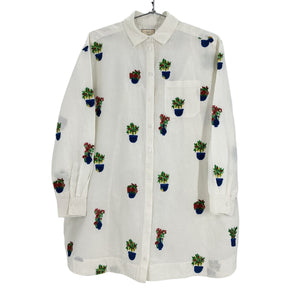 Sezane Embroidered White Maxine Dress Size 36