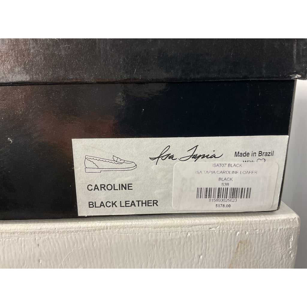 Loveshackfancy 'Isa' Black Leather Tapia Caroline Loafer Size 8