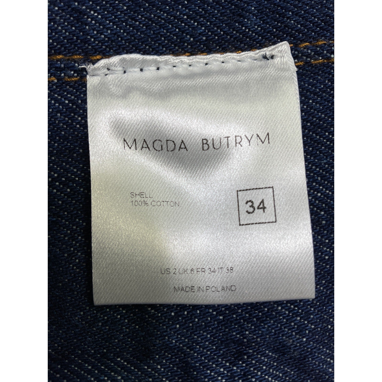Magda Butrym Navy Cropped Denim Camisole Size 34 - NWT