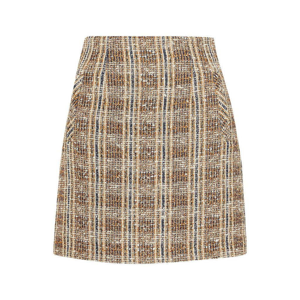 Veronica Beard 'Roman' Brown Checked Boucl�-Tweed Mini Skirt Size XS