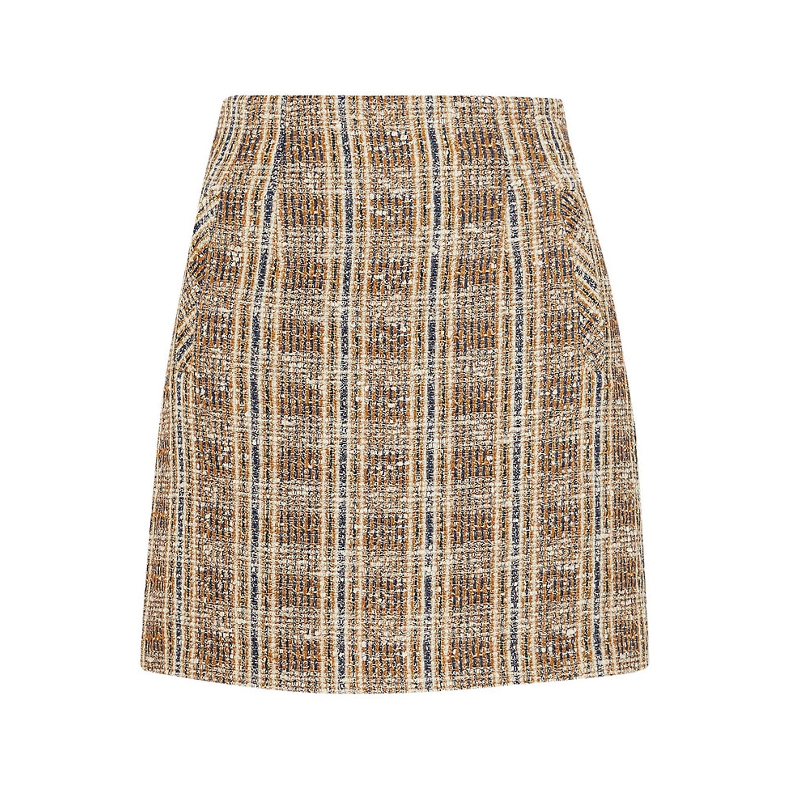 Veronica Beard 'Roman' Brown Checked Boucl�-Tweed Mini Skirt Size XS