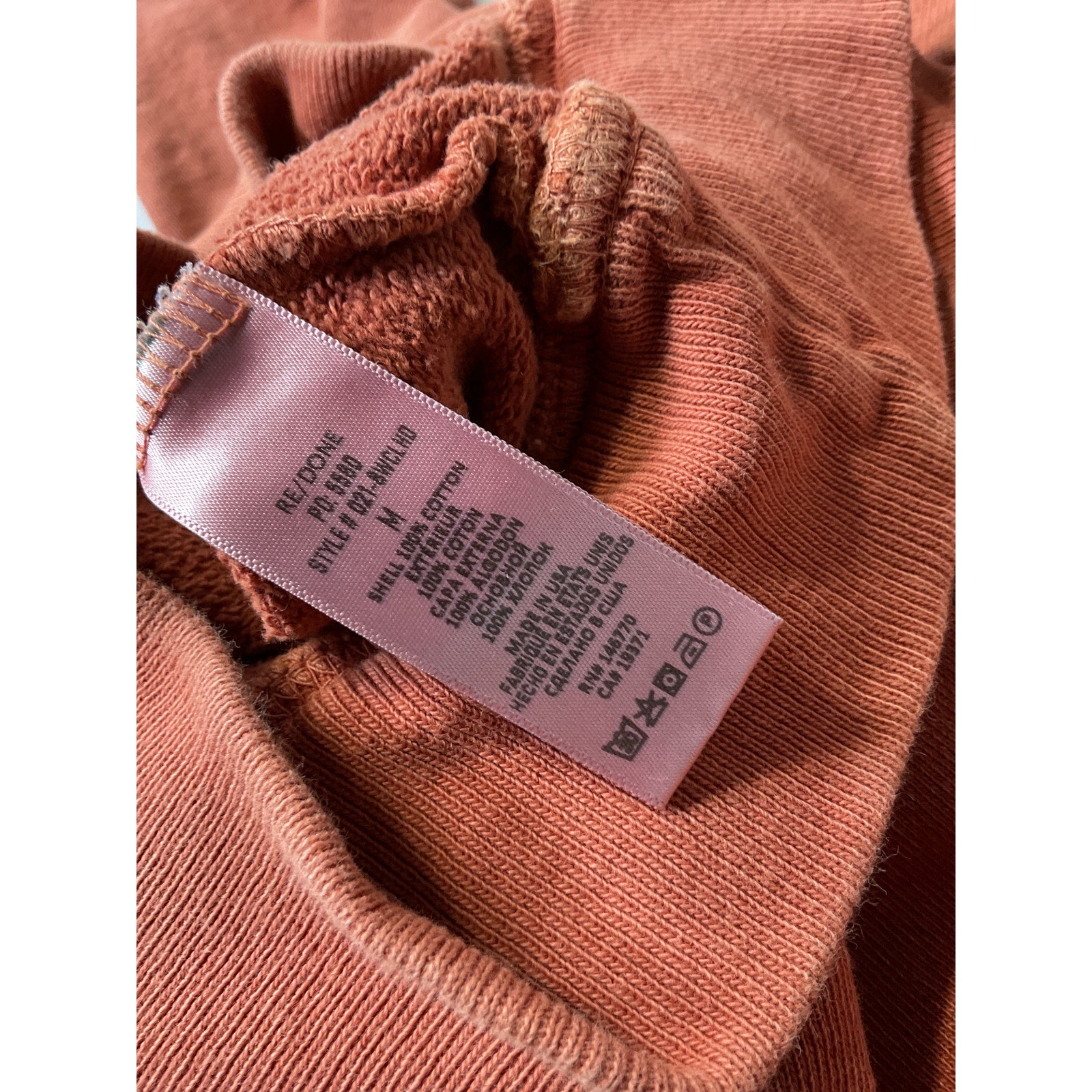 Re/Done 'Classic' Orange Hoodie Size S