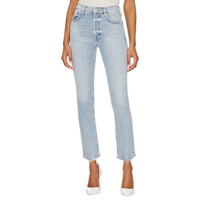 Agolde High Rise Straight Crop Dynamic Riley Denim Jeans Size 25