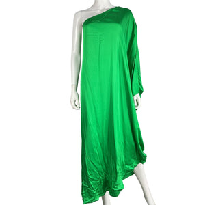 L'Agence Draped Green One-Shoulder Dress Size S