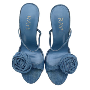 Raye Chic Blue Ros Sandals Size 7