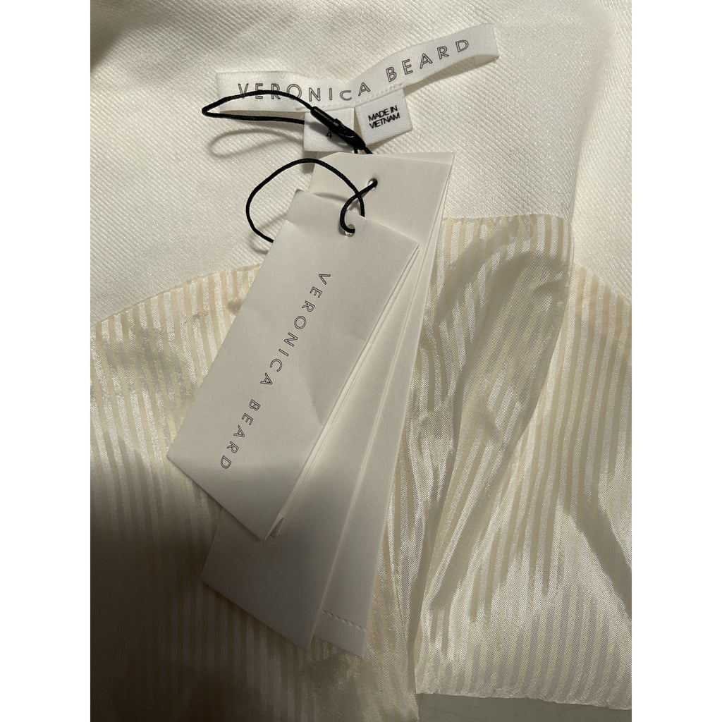 Veronica Beard 'Bennett' White Twill-Linen Vest Size 4 - NWT