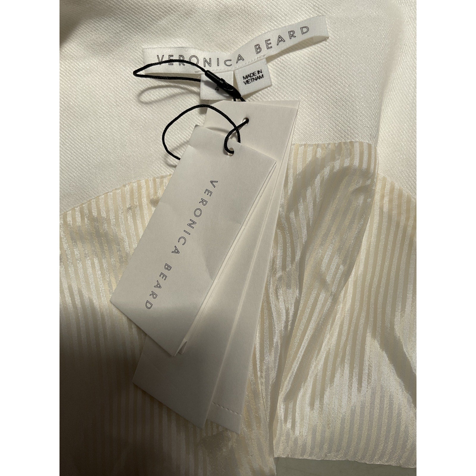 Veronica Beard 'Bennett' White Twill-Linen Vest Size 4 - NWT