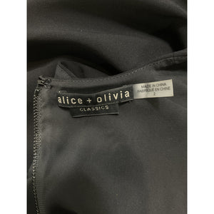 Alice + Olivia 'Poppy' Black Peplum Sleeveless Midi Dress Size 2