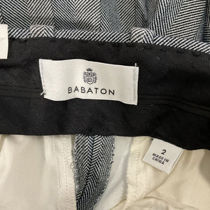 Babaton Tailored Lara White/Black Command Trousers Size 2 NWT