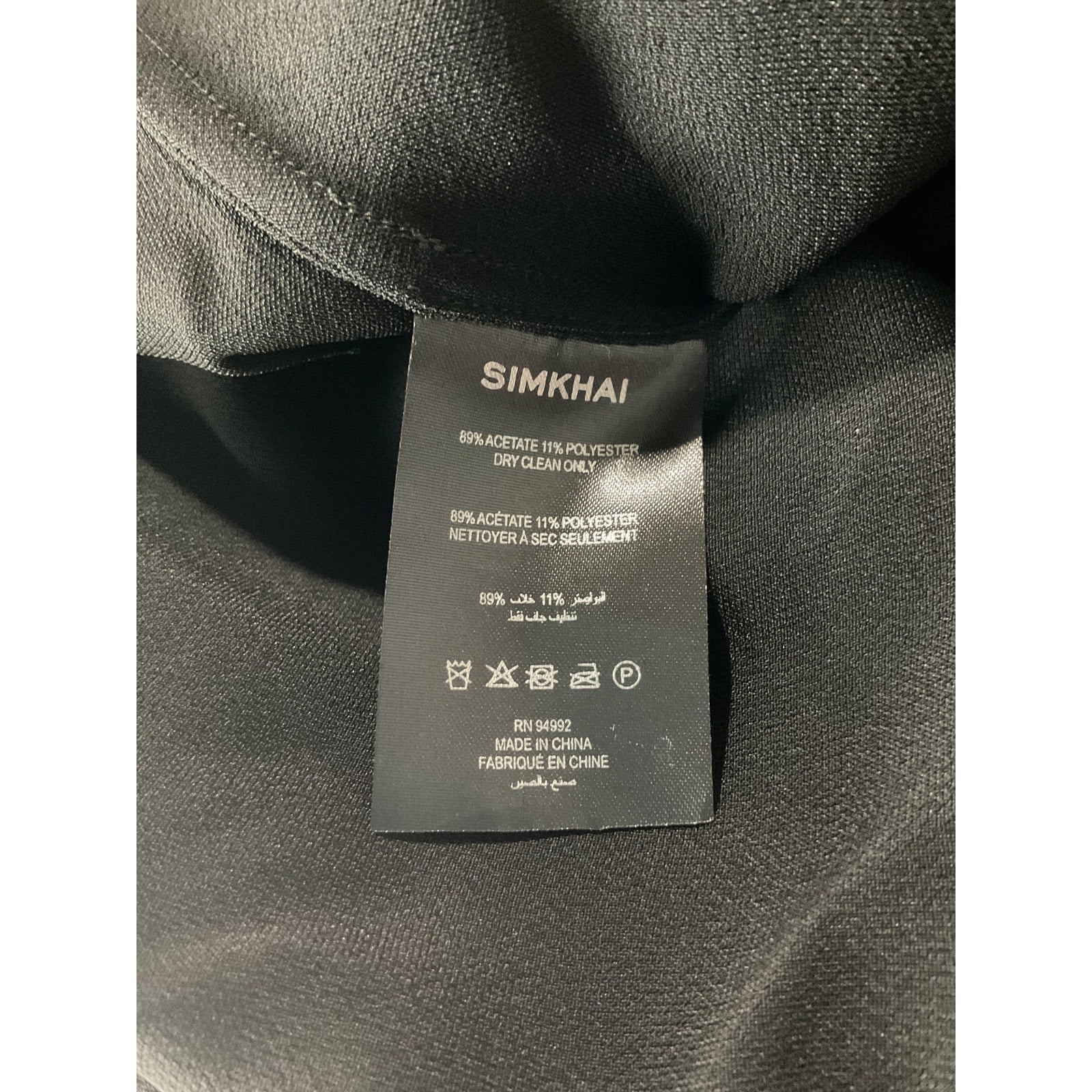 Simkhai 'Symone' Black Acetate Cowl Neck Top Size 0 - NWT