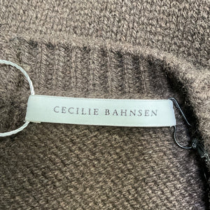 Cecilie Bahnsen Ruffled Brown Bill Knit Top Size M NWT