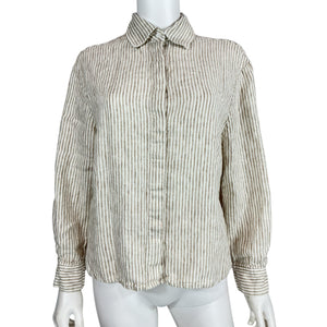 Reformation Oversized Beige Andy Button Up Shirt Size XS