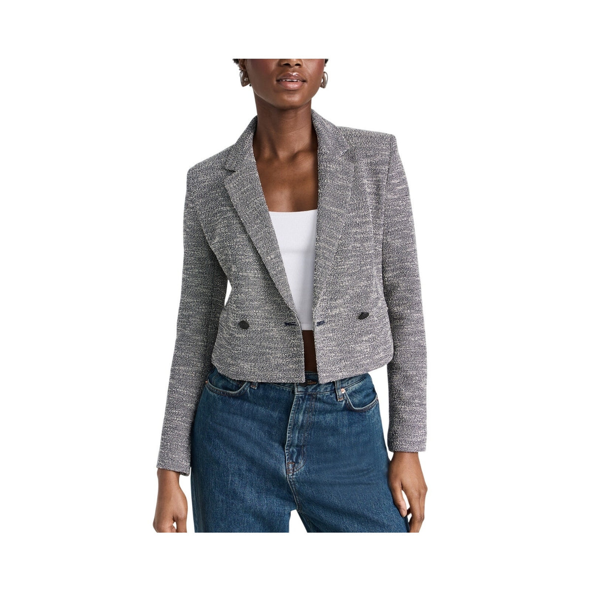 Rag & Bone 'Josie' Grey Cotton Italian Tweed Blazer Size 2