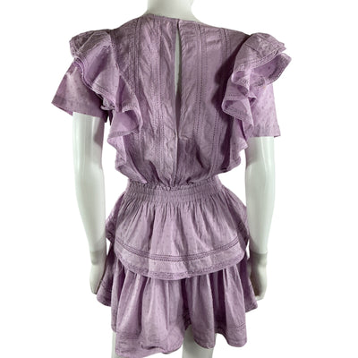 Loveshackfancy Eyelet Lilac Natasha Mini Dress Size S