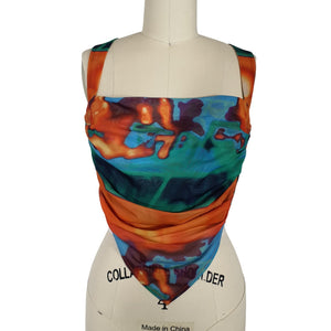 Miaou 'Tati' Orange Polyester Top Size M