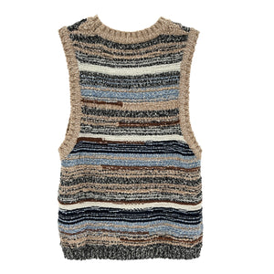 Veronica Beard Cropped Multicolor Knit Top Size XL
