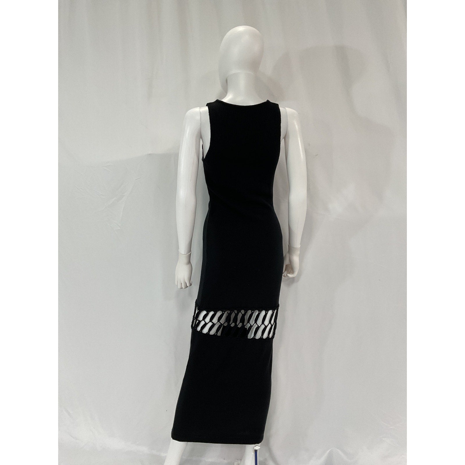 Michael Costello x Revolve 'Nicola' Black Mixed Crochet Maxi Dress Size S