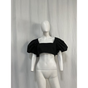 L'Academie 'Millie' Black Viscose Crop Top Size M