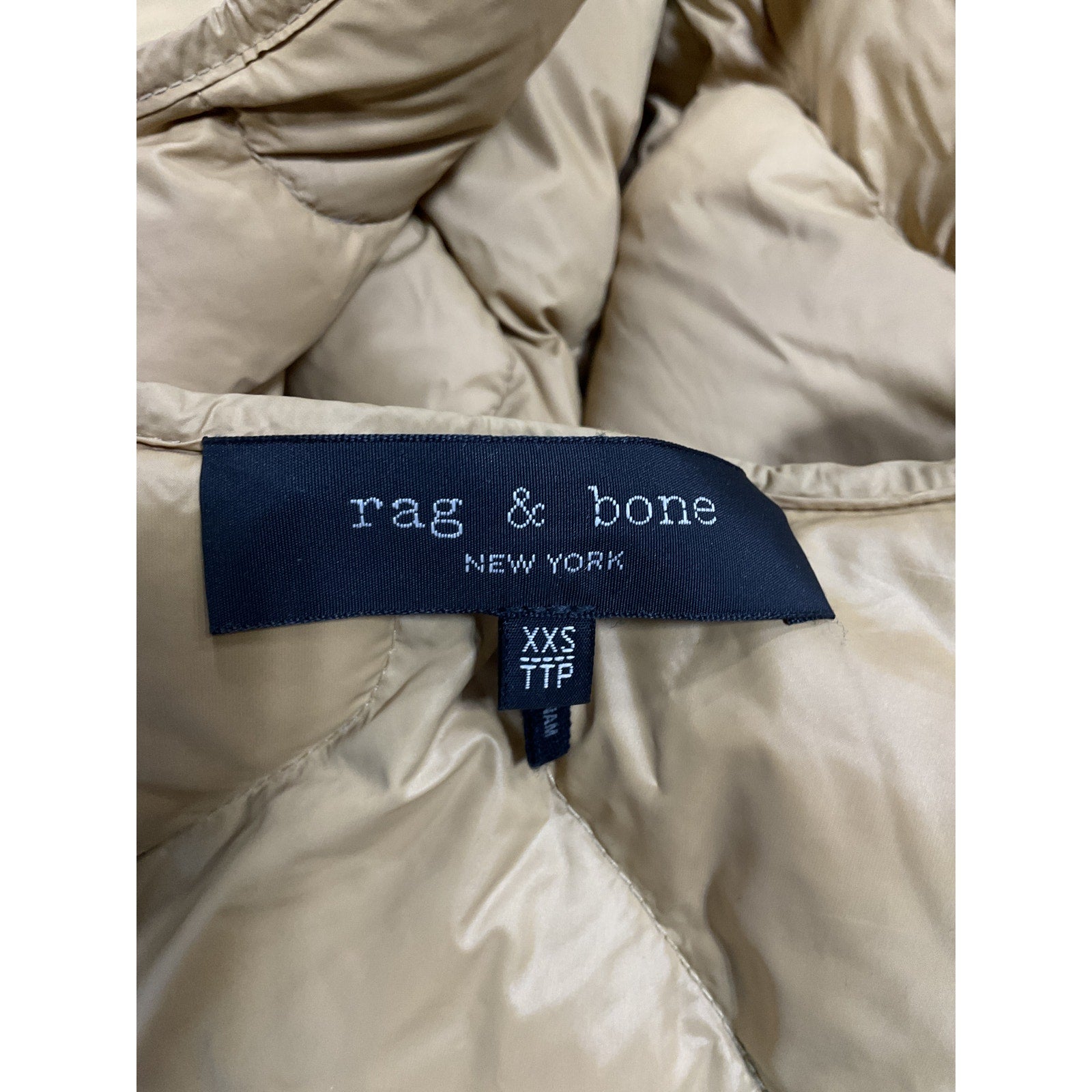 Rag & Bone 'Rudy' Beige Nylon Liner Classic Fit Jacket Size XXS