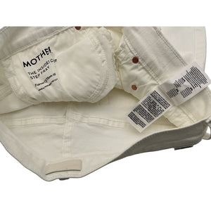 Mother Sleek White Insider Crop Step Fray Denim Jeans Size 29