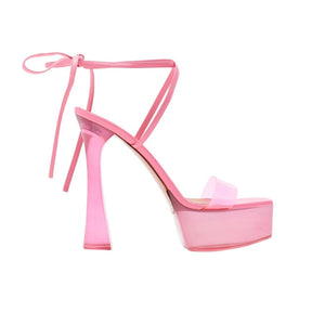 Amina Muaddi Pvc Pink Sita Platform Sandals Size IT 40 / US 10