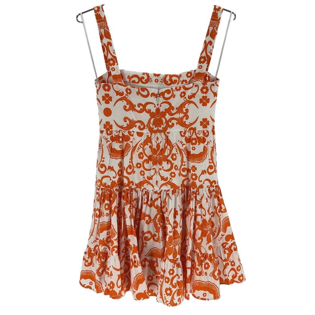 Borgo De Nor 'Freddie' Orange Cotton Printed Mini Dress Size 6