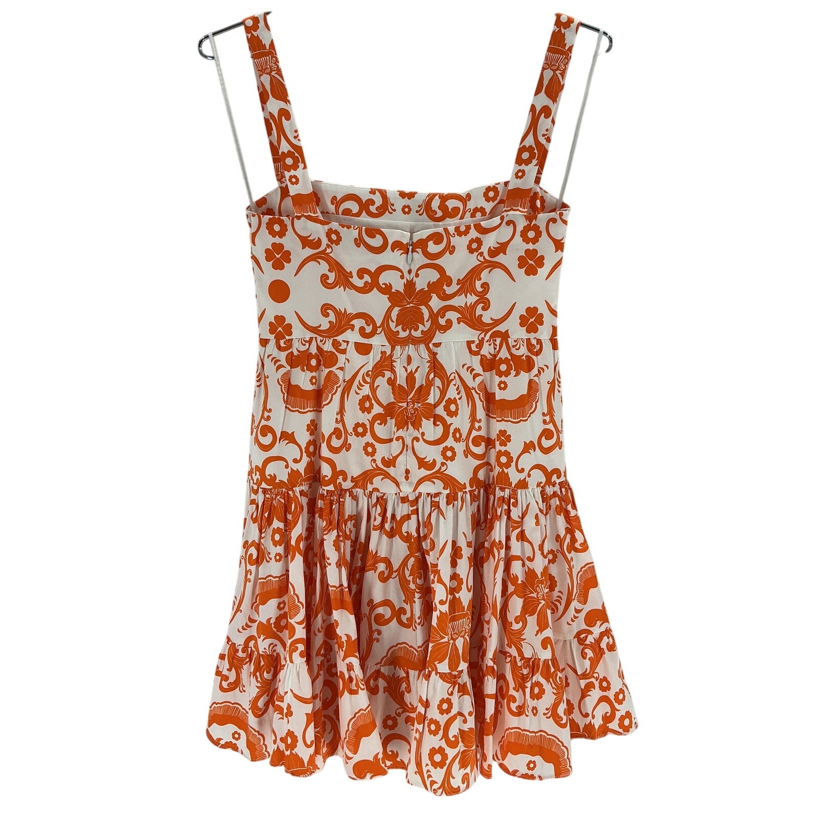 Borgo De Nor 'Freddie' Orange Cotton Printed Mini Dress Size 6