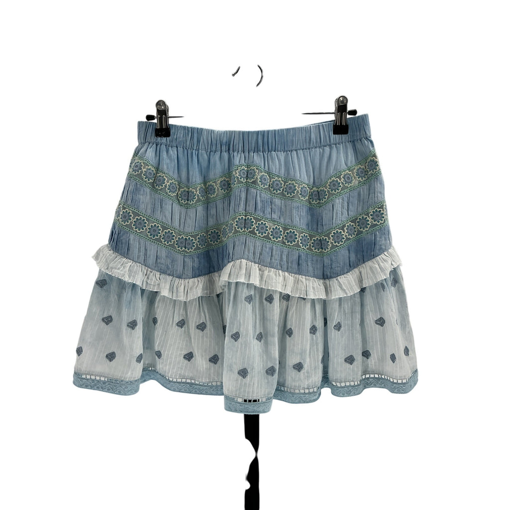 Loveshackfancy 'Felice' Blue Cotton Mini Skirt Size M