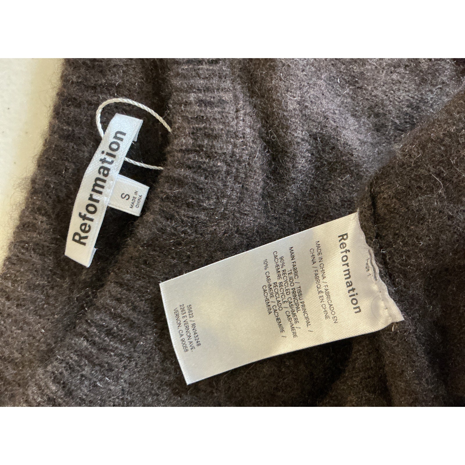 Reformation Brown Cashmere Boyfriend Sweater Size M