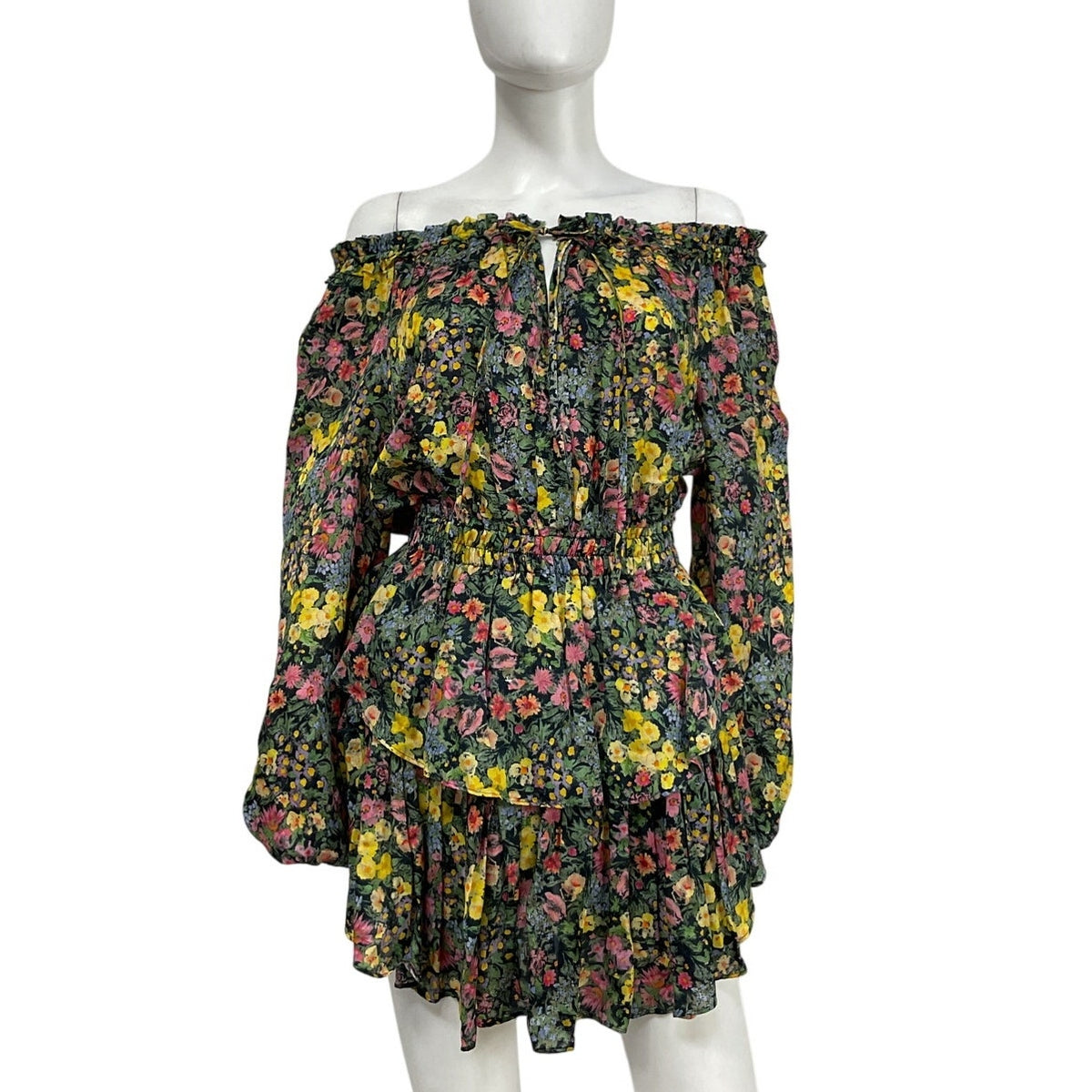 LoveShackFancy Romantic Yellow Popover Mini Dress Size Petit
