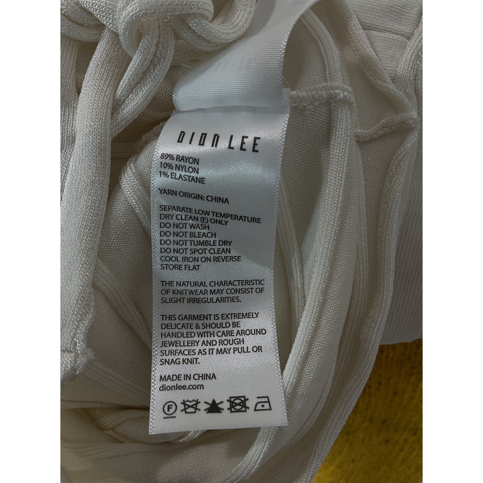 Dion Lee 'Central' White Braid V Neck Top Size XS