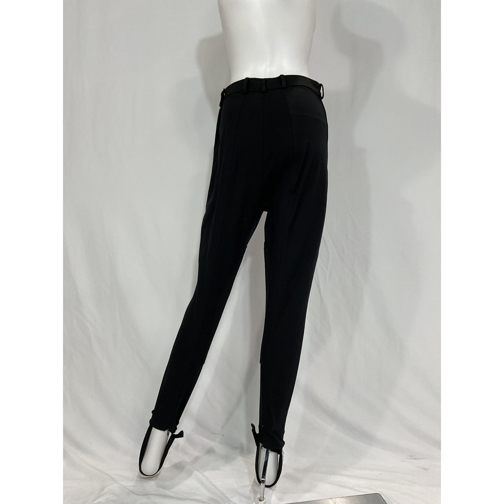 Tory Burch 'Riding' Black Wood Gaberdine Waistband Pant Size 8