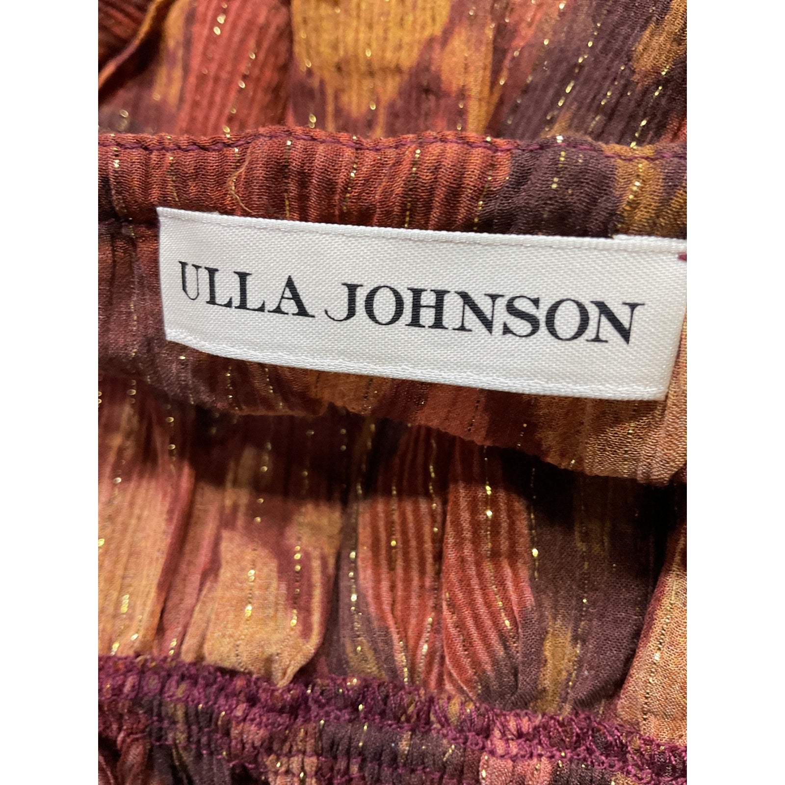 Ulla Johnson 'Medha' Brown Georgette Top Size 2