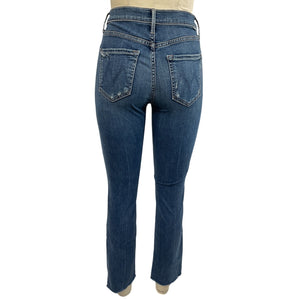 Mother Distressed Medium Blue Dazzler Denim Jeans Size 27