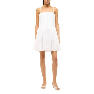 Staud Smocked White Bella Dress Size 0