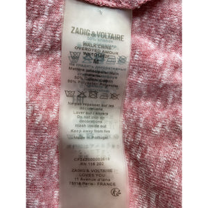 Zadig & Voltaire 'Walk Amour' Pinnk Short Sleeve Tee Size M