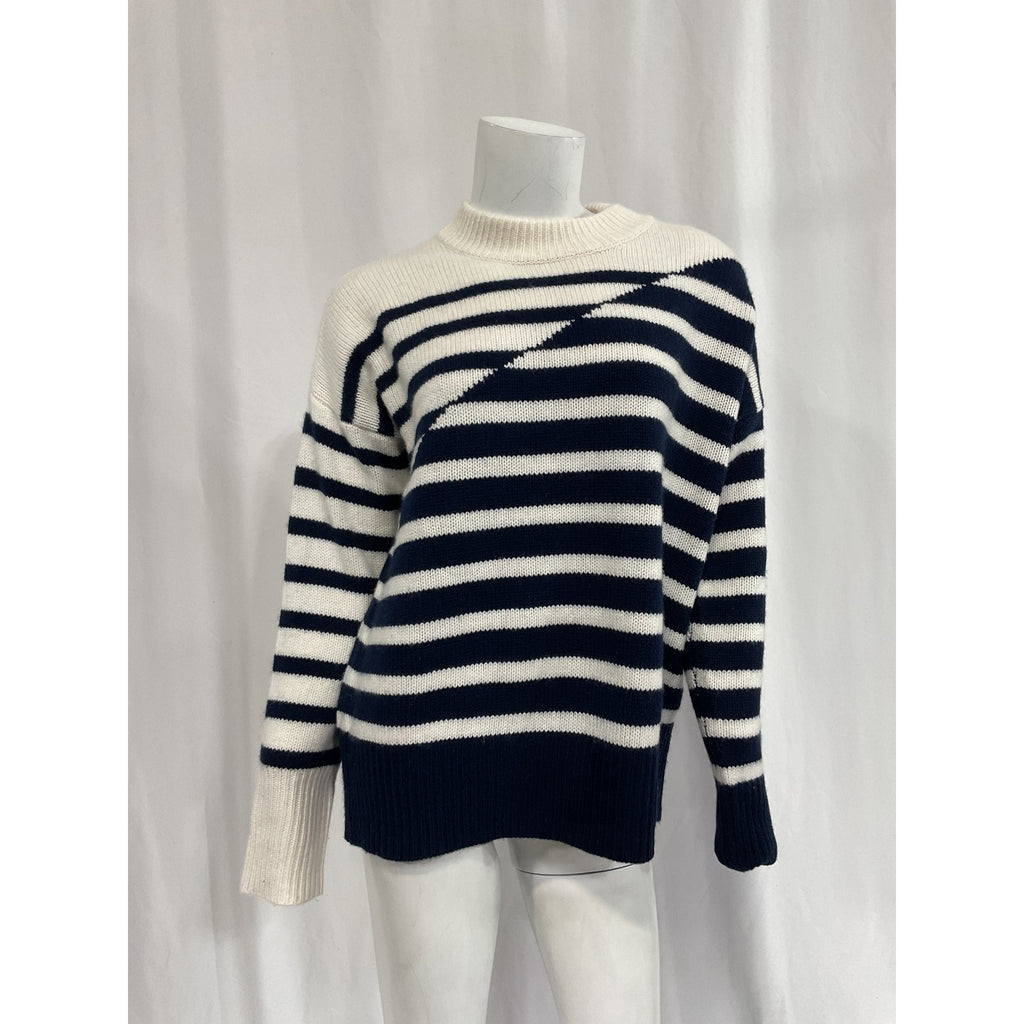 La Ligne 'Marin' Navy Striped Wool Cashmere Blend Sweater Size XS