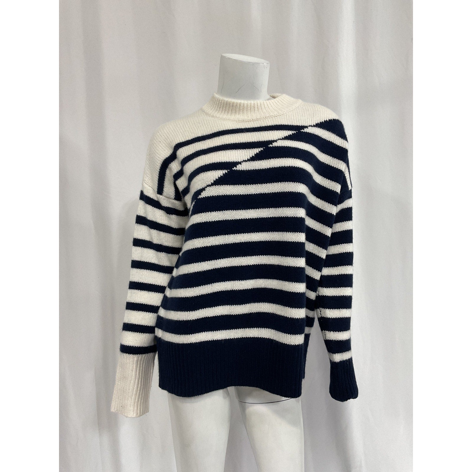 La Ligne 'Marin' Navy Striped Wool Cashmere Blend Sweater Size XS
